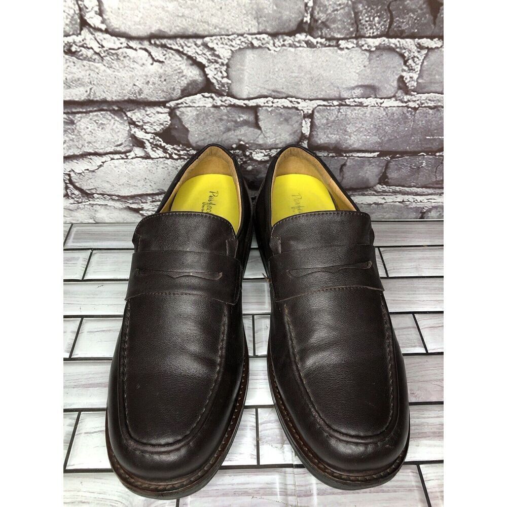 Gravity Defyer Ludvig Brown Leather Slip On Loafers Shoes Men’s Sz 8m Us/41eu View 2